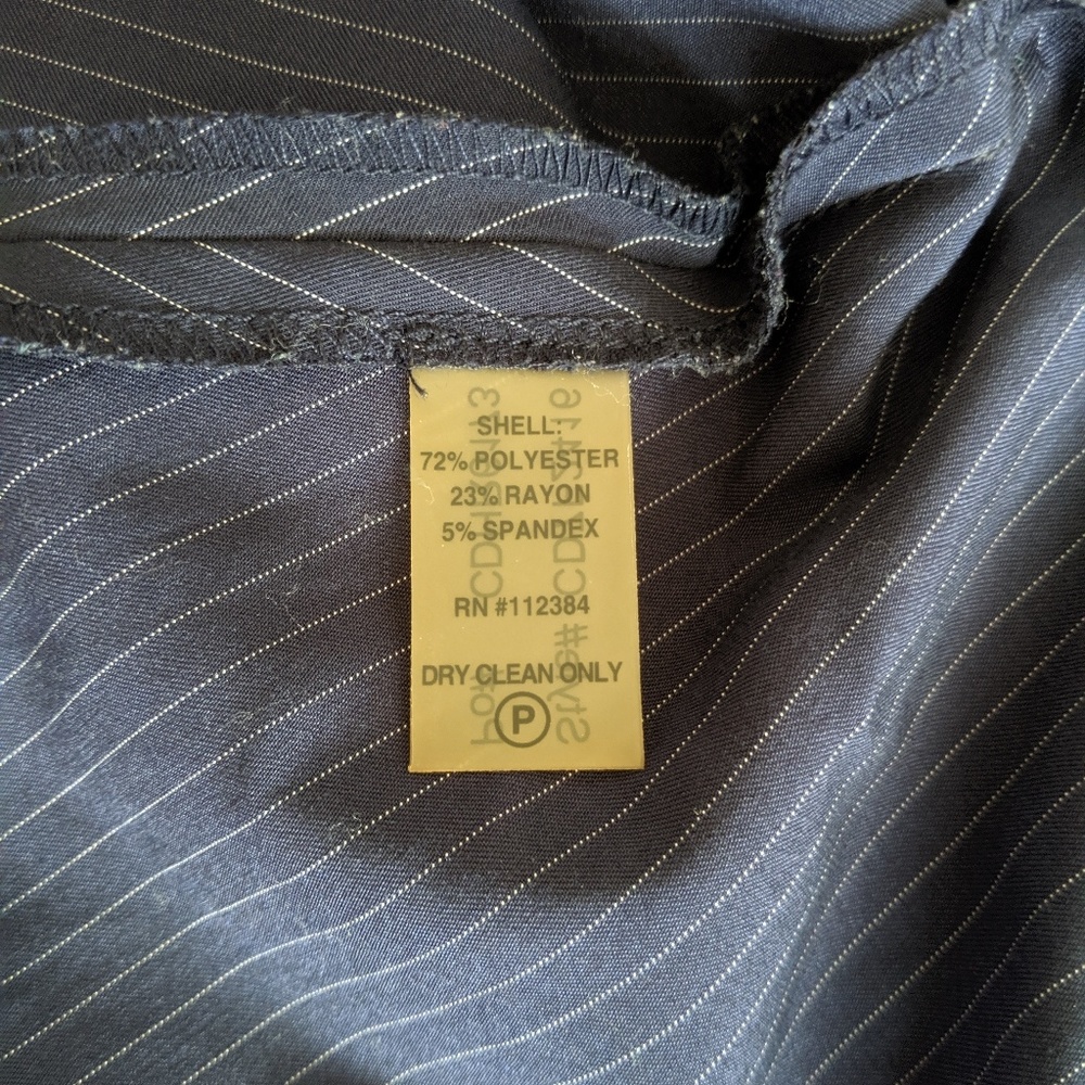 EUC Vintage Calvin Klein Navy Pinstripe Midi Dress - Picture 8 of 8